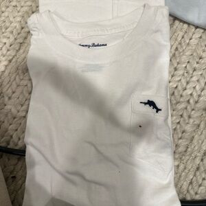 Tommy Bahama White Tee with Navy Logo